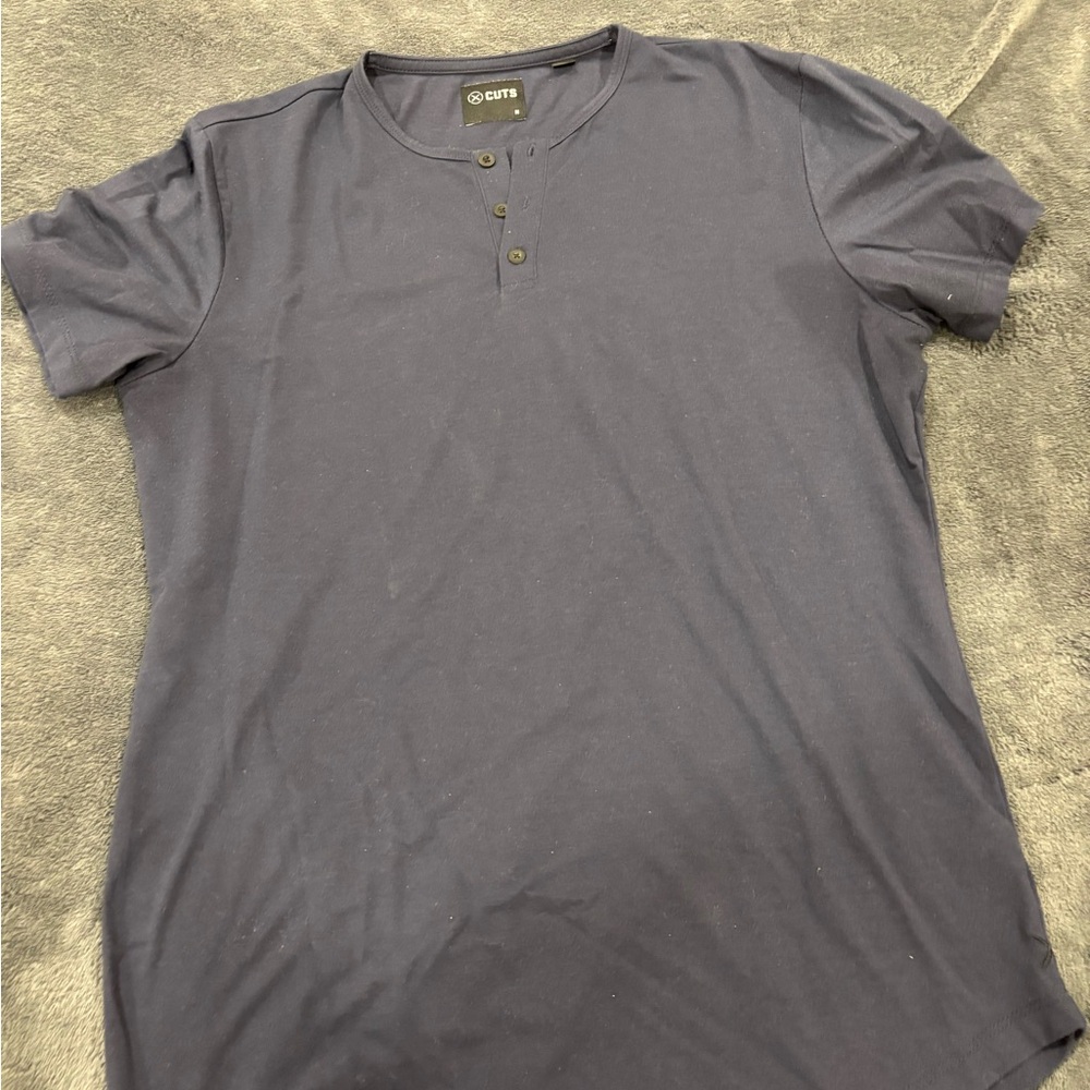 Men's Navy Blue Henley Shirt